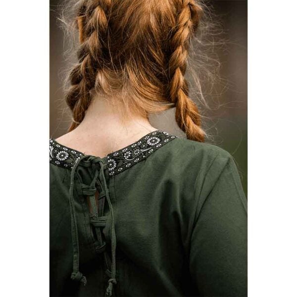 Ennlin Medieval Noble's Short Sleeve Dress - Green