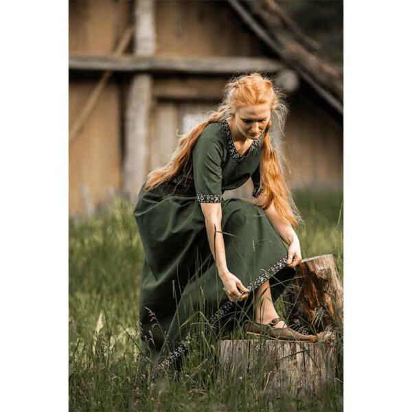 Ennlin Medieval Noble's Short Sleeve Dress - Green