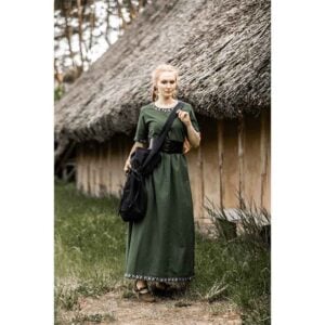 Ennlin Medieval Noble's Short Sleeve Dress - Green