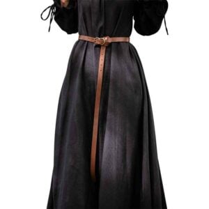 Daina Thin Leather Belt - Brown