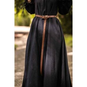 Daina Thin Leather Belt - Brown