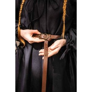 Daina Thin Leather Belt - Brown
