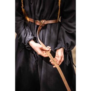 Daina Thin Leather Belt - Brown