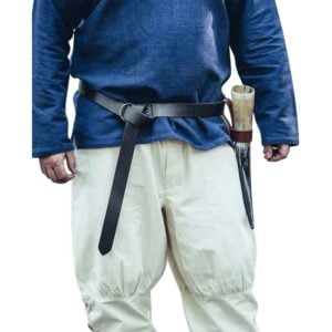 Conrad Stitched Medieval Ring Belt - Black