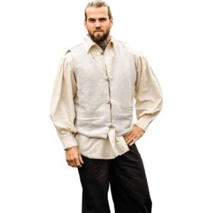 Lutz Handwoven Cotton Medieval Vest - Grey