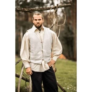 Lutz Handwoven Cotton Medieval Vest - Grey