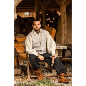 Lutz Handwoven Cotton Medieval Vest - Grey