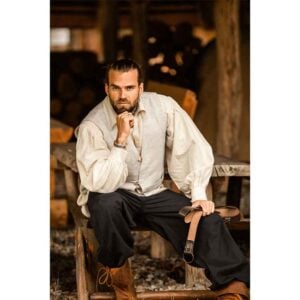Lutz Handwoven Cotton Medieval Vest - Grey