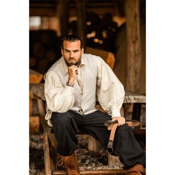 Lutz Handwoven Cotton Medieval Vest - Grey