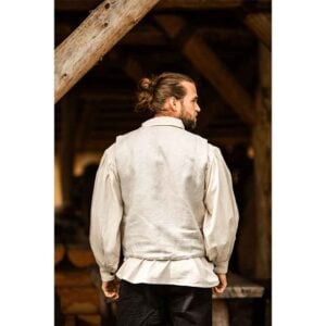 Lutz Handwoven Cotton Medieval Vest - Grey