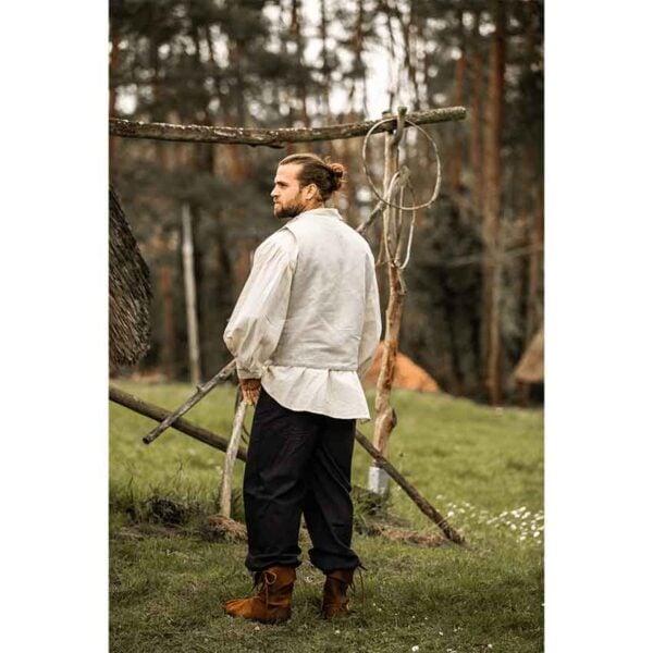 Lutz Handwoven Cotton Medieval Vest - Grey