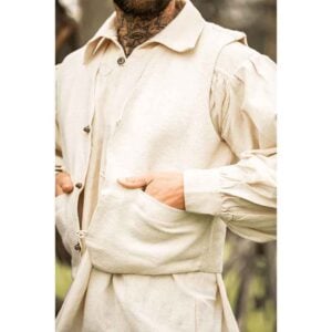 Lutz Handwoven Cotton Medieval Vest - Natural