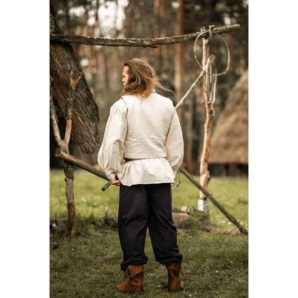 Lutz Handwoven Cotton Medieval Vest - Natural