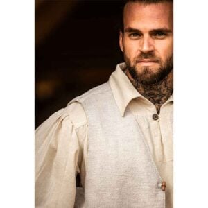 Lutz Handwoven Cotton Medieval Vest - Natural