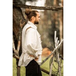 Lutz Handwoven Cotton Medieval Vest - Natural