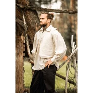 Lutz Handwoven Cotton Medieval Vest - Natural