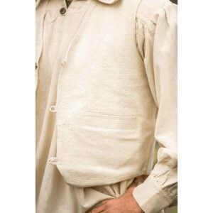 Lutz Handwoven Cotton Medieval Vest - Natural