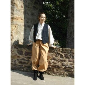 Lutz Handwoven Cotton Medieval Vest - Black