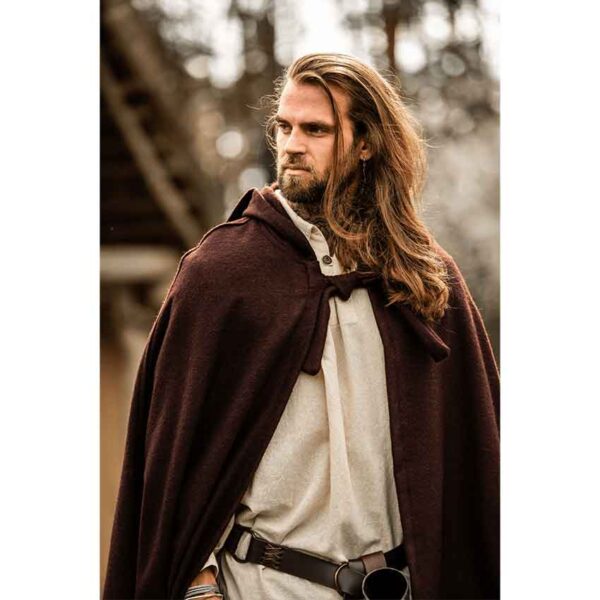 Elinor Classic Medieval Cloak - Brown