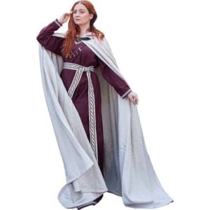 Tjark Wool Cloak with Wolf Clasp - Natural