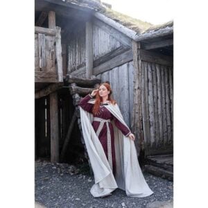 Tjark Wool Cloak with Wolf Clasp - Natural