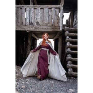 Tjark Wool Cloak with Wolf Clasp - Natural