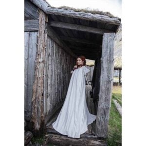 Tjark Wool Cloak with Wolf Clasp - Natural