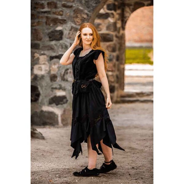 Adrienne Women's Velvet Medieval Bodice - Black