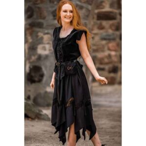 Adrienne Women's Velvet Medieval Bodice - Black