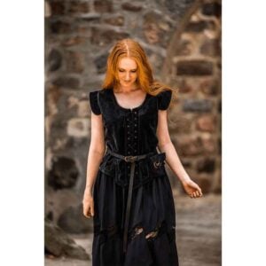 Adrienne Women's Velvet Medieval Bodice - Black