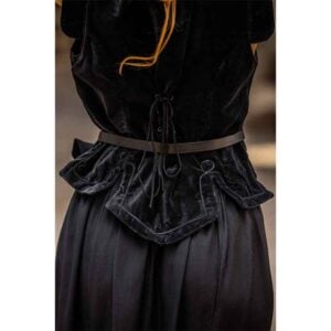 Adrienne Women's Velvet Medieval Bodice - Black