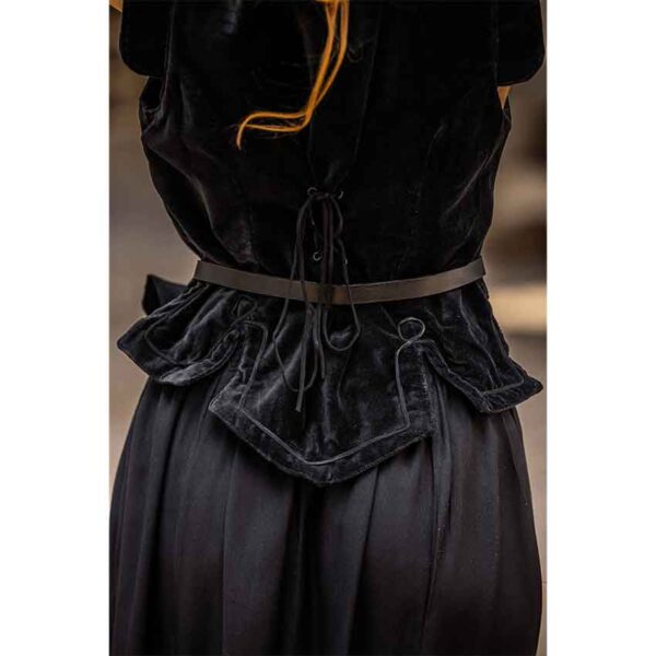 Adrienne Women's Velvet Medieval Bodice - Black
