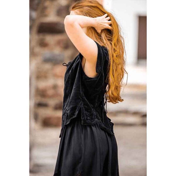 Adrienne Women's Velvet Medieval Bodice - Black