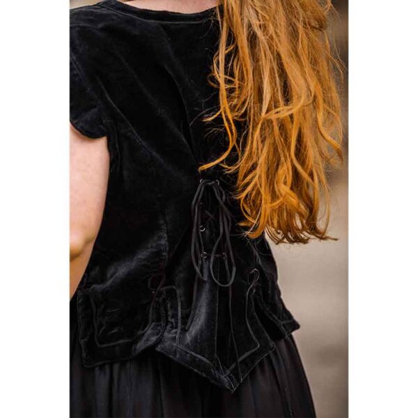 Adrienne Women's Velvet Medieval Bodice - Black