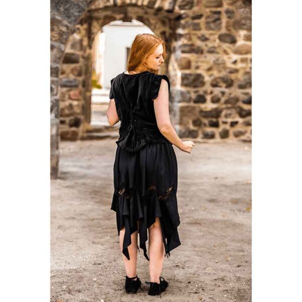 Adrienne Women's Velvet Medieval Bodice - Black