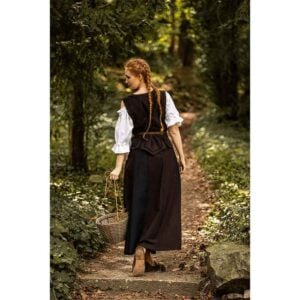 Selma Women's Embroidered Medieval Bodice - Dark Brown