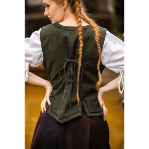 Selma Women's Embroidered Medieval Bodice - Green