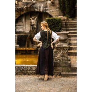 Selma Women's Embroidered Medieval Bodice - Green