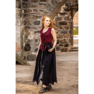 Selma Women's Embroidered Medieval Bodice - Red