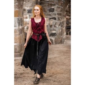 Selma Women's Embroidered Medieval Bodice - Red