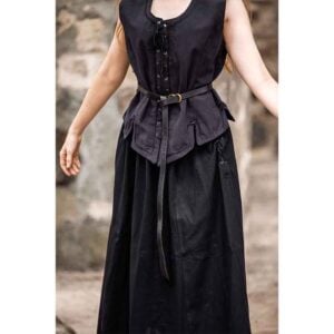 Selma Women's Embroidered Medieval Bodice - Black