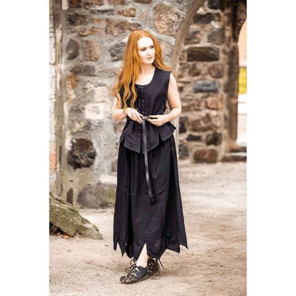 Selma Women's Embroidered Medieval Bodice - Black