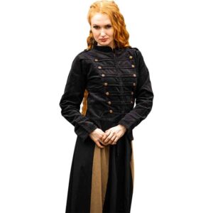 Emilia Medieval Military Jacket - Black