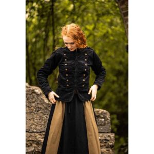 Emilia Medieval Military Jacket - Black