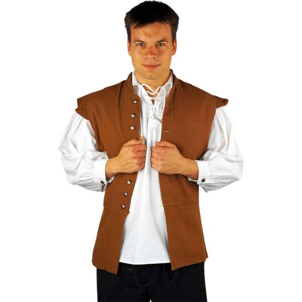 Charles Men's Medieval Doublet - Tobacco Brown