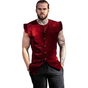 Heinrich Mens Lined Medieval Vest - Red