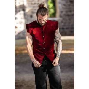 Heinrich Mens Lined Medieval Vest - Red