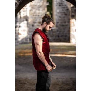 Heinrich Mens Lined Medieval Vest - Red