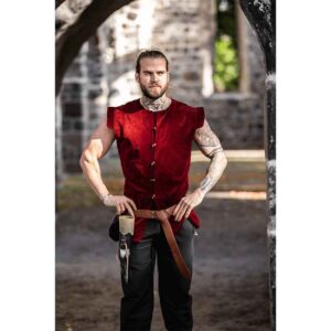 Heinrich Mens Lined Medieval Vest - Red