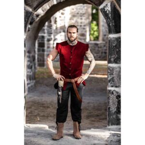 Heinrich Mens Lined Medieval Vest - Red